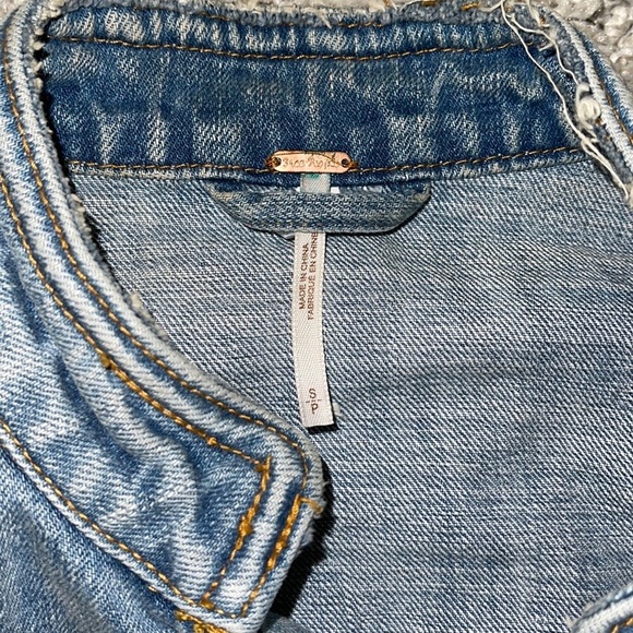 NWOT Free  People Ferry  Double Breasted Distressed  Denim Jacket - Picture 6 of 16